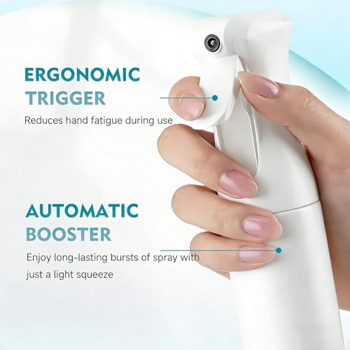 Continuous Spray Bottle, 6.8 OZ Hair Spray Bottles, Ultra-Fine Mister Spray Bottle for Hairstyling, Cleaning, Plants, Pets, Salons, and More (1 Pack) - color: Whole White