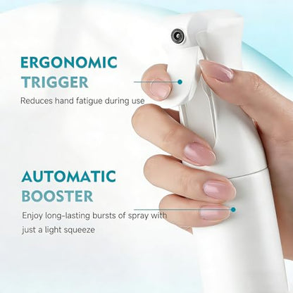Continuous Spray Bottle, 6.8 OZ Hair Spray Bottles, Ultra-Fine Mister Spray Bottle for Hairstyling, Cleaning, Plants, Pets, Salons, and More (1 Pack) - color: Whole White