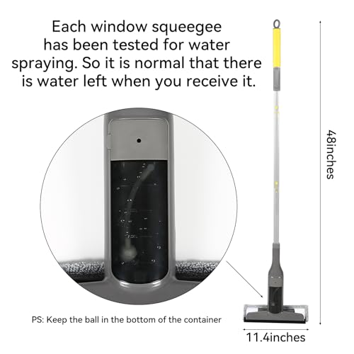 3-in-1 Window Squeegee Cleaner with Built-in Sprayer & Scrubber - Professional Glass Cleaning Tool for Outdoor Surfaces