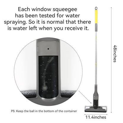 3-in-1 Window Squeegee Cleaner with Built-in Sprayer & Scrubber - Professional Glass Cleaning Tool for Outdoor Surfaces