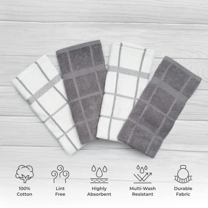100% Cotton Terry Dish Cloth & Dish Towel, 6 Pack, Super Soft and Absorbent Kitchen Towels, Perfect for Kitchen Cleaning and Dish Washing (Grey (DT and DC Combo)) - color: Grey (Dt and DC Combo)