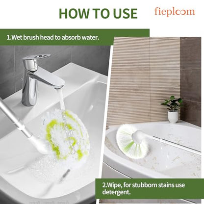 Tub Tile Scrubber Brush with 28" Extendable Pole, 1 Pc Non-Scratch Soft Tub Brush Mop, Bathroom Brush with Long Handle for Bathtub Shower Sink Basin Tile Wall