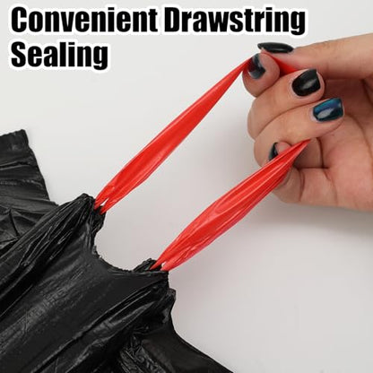 100PCS/ Roll Black Thickened Large Capacity Waste Bag Leak-Proof Tear-resistant Household Drawstring Trash Bags, 45 * 45cm