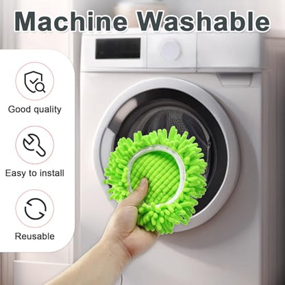 Mop Heads Replacements, 6 Pack Spin Mop Refill Replace Head for O Cedar RinseClean 2 Tank System, Microfiber & Chenille, Machine Washable and Safe for Cleaning All Hard-surfaced Floors - size: 6 Pack- Chenille Mop Pads