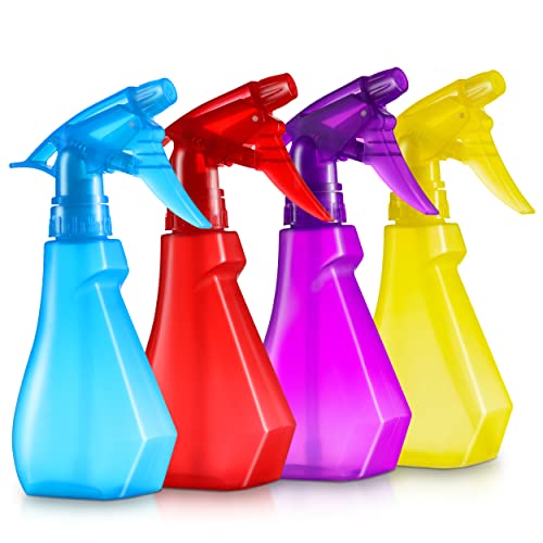 DilaBee 8oz 4-Pack Empty Spray Bottles for Cleaning Heavy Duty, Small Spray Bottle for Hair, Plant Mister, Squirt Bottle for Cats, Spritzer Bottles for BBQ - Multi-color Water Sprayer - BPA-Free - color: Red, Yellow, Purple, Blue, size: 4-Pack