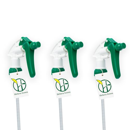 Heluva Green Spray Bottle Nozzle Replacement, Bottle Tops Only - Sprayer Nozzle Triggers for Heavy Duty, Commercial, Home Cleaning Solutions - Fits 8,16,24,32 oz Plastic & Glass Bottles, Green 3 pack - color: Green, size: 3 Pack