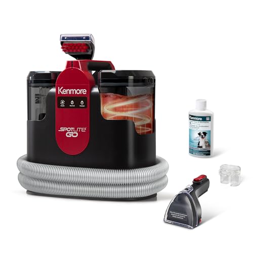 Kenmore KW1050.01 Upgrade Portable Heated Carpet & Upholstery Spot Cleaner, 16Kpa Power Suction with Versatile Tools for Pets, Area Rugs and Couches - color: Red