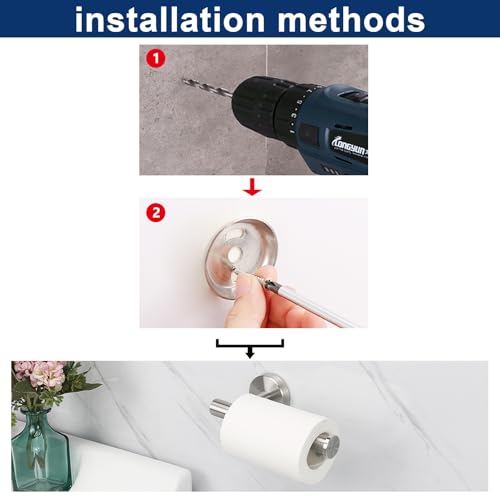 NearMoon Bathroom Toilet Paper Holder, Premium SUS304 Stainless Steel Rustproof Wall Mounted Toilet Roll Holder for Bathroom, Kitchen (1 Pack, Brushed Nickel) - color: Brushed Nickel