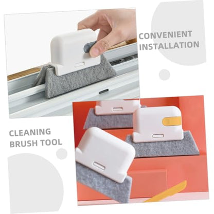 3pcs Multifunctional Groove Cleaning Brush Set Soft Brush for Window Track Crevice Gap Cleaning Tool for Home Office Use Gray Ginger Orange Red