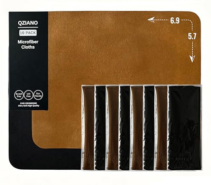 10 Pack Microfiber Cleaning Cloths, Premium 110D Scratch-Free & Lint-Free Clean Cloth for Eyeglasses, Phone Screen, Camera Lens, VR/AR Headset, Car Mirror, Reusable & Washable (Coffee&Black, 6.9*5.7) - color: Coffee&Black