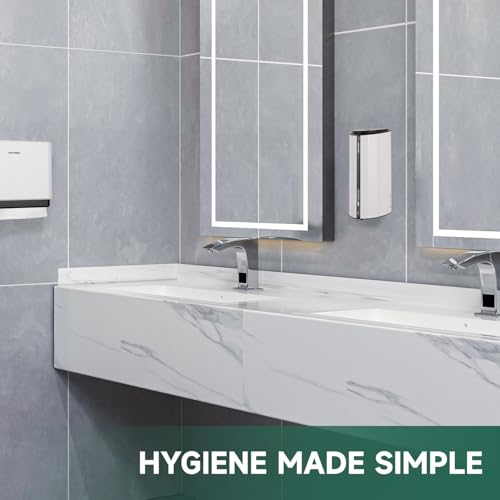 anydry 29fl.oz/850ml Commercial Automatic Liquid Soap Dispenser Wall-Mounted Large Capacity Model AD1209 White - color: White