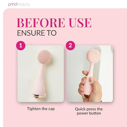 PMD Clean - Smart Facial Cleansing Device with Silicone Brush & Anti-Aging Massager - color: Blush