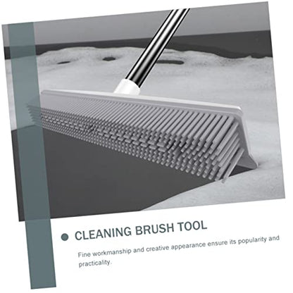 Fur Remover Brush with Long Handle for Easy Floor Cleaning Dual-use Rubber Brush for Pet Hair and Stubborn Stains Wood Floors and Carpets and Practical Household Cleaning Tool