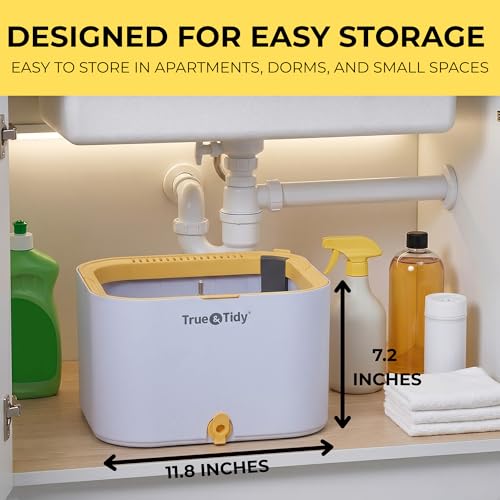 True & Tidy® TrueClean Spin Mop 2.0 w/Detachable Inner Bucket, Self Standing, Separates Clean and Dirty Water, Foldable Square Mop Head, Triple Jet Stream w/Hidden Brush, Replaceable 2pc Pads - size: Mop & Bucket w/ 2 Mop Pads