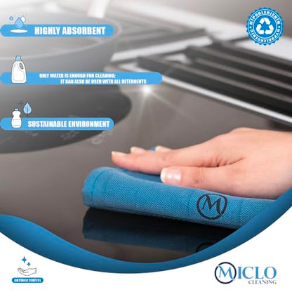 Microfibre Premium Cleaning Cloth Set of 4 - Magic Cloth | All Purpose, Absorbent Washcloth | Microfiber for Window, Kitchen, Bathroom | Lint-Free, Scratch-Free Glass CLoth |16'' x 24''| Salmon Series