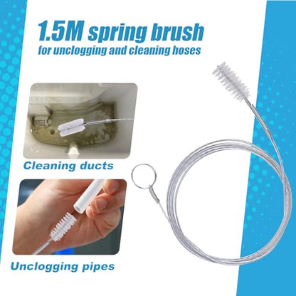 Mity Rain 14PCS Ice Machine Cleaner Set - Ice Maker Cleaning Tools Kit With 2 Pipe Brushes (1.5M Nylon Bristles) and 12 Crevice Cleaning Brushes, White