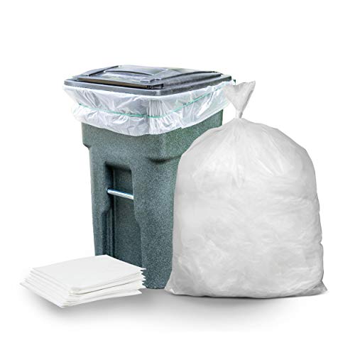 Plasticplace 64-65 Gallon Trash Can Liners for Toter │ 1.5 Mil │ Clear Heavy Duty Garbage Bags │ 50” X 60” (50Count) (W65LDCTL) - color: Clear