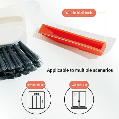 Generic 2Pcs 2 in 1 Groove Cleaning Brush, Window/Door Track Cleaning Brush, Hard Bristle Crevice Cleaning Brush with Hidden Scraper, Crevice Cleaning Brush for Sliding Door Track, White