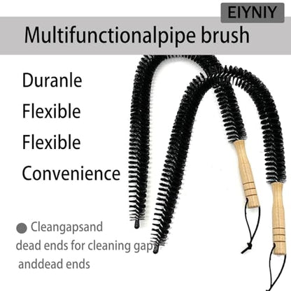 Dryer Cleaner Vent Brush Long Flexible Dryer Vent Cleaner with Wood Handle and Refrigerator Condenser Coil Brush Long Flexible Refrigerator Coil Cleaning Brush (EY-008) - color: Ey-008
