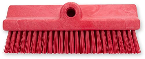 SPARTA 40423EC05 Plastic Floor Scrub Brush, Wall Brush, Equipment Brush With Nonabsorbent Bristles For Industrial Kitchens, Hospitals, Commercial Cleaning, 10 Inches, Red - color: Red