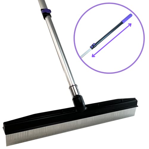 Room Groom PET Carpet Rake and Groomer with Telescoping 54 Inch Adjustable Handle, Rugs, and Artificial Turf, Purple Grip, Black/Purple - style: PET