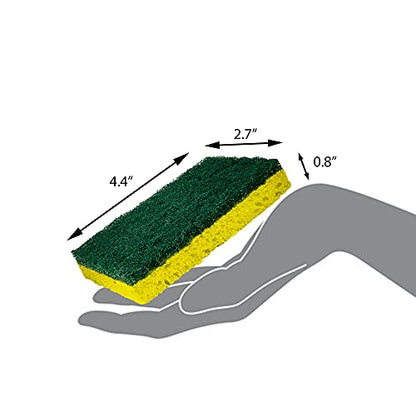 Amazon Basics Heavy Duty Scrub Sponges,Dual-Sided Design,Yellow/Green, 36 Count (6 Packs of 6), Packaging May Vary - size: 36-Pack, style: Heavy Duty