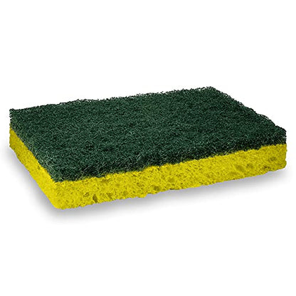 Amazon Basics Heavy Duty Scrub Sponges,Dual-Sided Design,Yellow/Green, 36 Count (6 Packs of 6), Packaging May Vary - size: 36-Pack, style: Heavy Duty