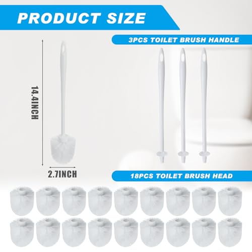 Tioncy 21 Pcs 14.2 Inch Toilet Brush Commercial Heavy Duty Toilet Bowl Cleaning Scrub Long Scrubber for Bathroom Cleaning Supplies
