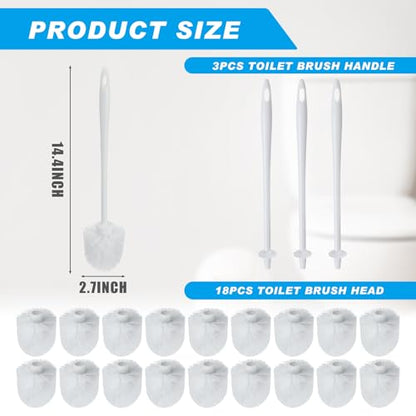 Tioncy 21 Pcs 14.2 Inch Toilet Brush Commercial Heavy Duty Toilet Bowl Cleaning Scrub Long Scrubber for Bathroom Cleaning Supplies