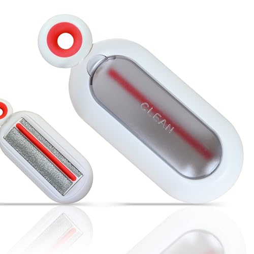 Lint Roller Resuable for Clothes, Magic Self- Cleaning Pet Hair Remover for Cats Dogs Fur, Portable Washable Pet Hair Removal Tool Brush for Curtain, Carpet, Bedding, Sofa, Couch, White - color: White