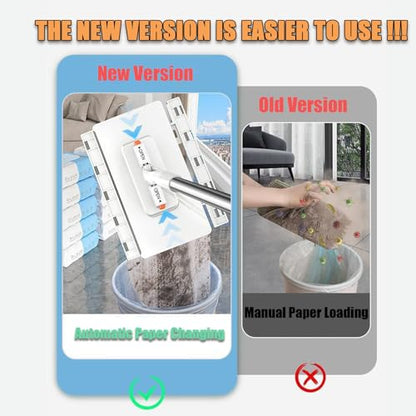 2026 Upgraded 39.4" Hands-Free Multi-Purpose Flat Mop, Multifunctional Lazy Mop with One-Click Cloth Attachment with 10 Reusable Cloths, Ideal for Washbasin and Kitchen - color: 2pcs