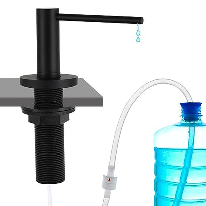 Gappo Upgraded Matte Black Soap Dispenser for Kitchen Sink, Stainless Steel Countertop Pump, Built in Sink Soap Dispenser with 47" Extension Tube kit - color: Matte Black