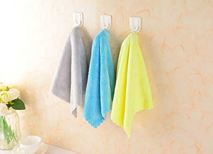 Ultra Soft Edgeless Microfiber Cleaning Towel Pack of 12, All-Purpose Multipurpose Plush 12' x 12' Cleaning Towels, Super Absorbent (Blue) - color: Blue