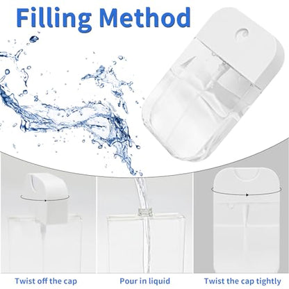 2 PCS Clear Spray Bottles, Portable Card Spray Bottles, 50 ML Refillable Plastic Perfume Atomizer Vials, Suitable Perfume, moisturizing water, hand sanitizer - color: 50ML 2 Pcs