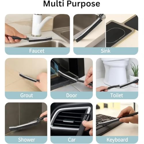 Hard-Bristle Crevice Cleaning Brush - Ultra-Thin Gap Cleaning Tool for Tile Joints, Window Tracks and Kitchen Corners - Durable Dead Corner Scrubber for Bathroom, Vanity and Sink