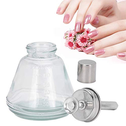 180ml Press Bottle, Press Type Dispenser Empty Nail Polish Remover Refillable Bottle Container Manicure Accessory with Top