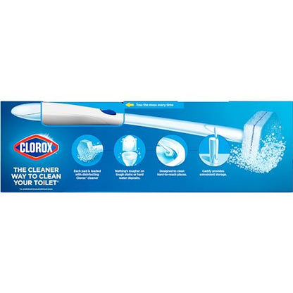 Clorox ToiletWand Disposable Toilet Cleaning System, Kills 99.9% of Germs and Viruses, Wand, Caddy and 6 Refill Heads - size: 6 Count (Pack of 1)