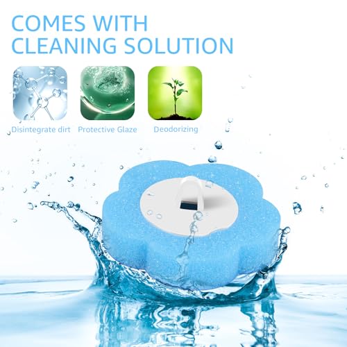 24pcs Toilet Brush Refills Replacement Sponge Heads for Toilet Bowl Cleaner Wand Hygienic Scrubbing Pads Deep Cleaning No Handle - color: 24 Brush Heads