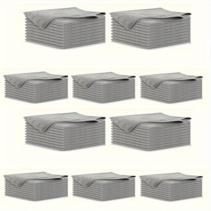 Kitchen Towel, Ultra-fine Fiber Light Gray Cleaning Cloth Set, Absorbent, Soft and Cloth, Ultra Soft Absorbent Microfiber Cleaning Rags (100pcs) - size: 100pcs