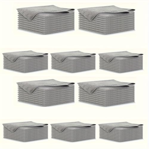 Kitchen Towel, Ultra-fine Fiber Light Gray Cleaning Cloth Set, Absorbent, Soft and Cloth, Ultra Soft Absorbent Microfiber Cleaning Rags (100pcs) - size: 100pcs