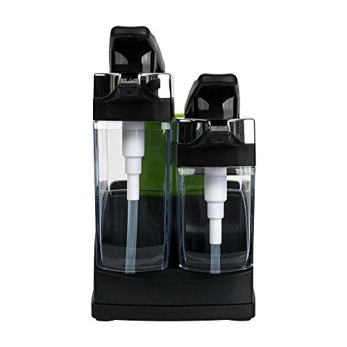 Casabella Sink Sider Duo Soap Dispensers with Sponge, Black and Chrome Plating - color: Black