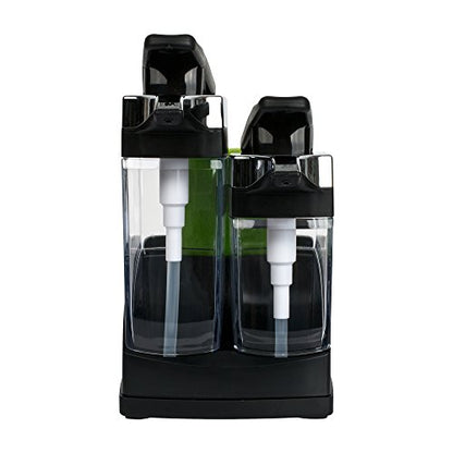 Casabella Sink Sider Duo Soap Dispensers with Sponge, Black and Chrome Plating - color: Black