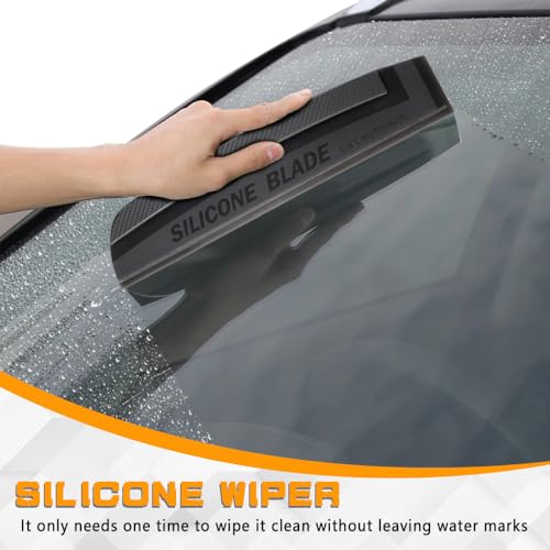 Car Window Squeegee, Silicone Rubber Car Wiper Blades are Integrated for Cleaning Windows, 11.8 Inches Water Scraper Cleaner Universal Automotive Accessories Fit for Cars, SUVs and Trucks