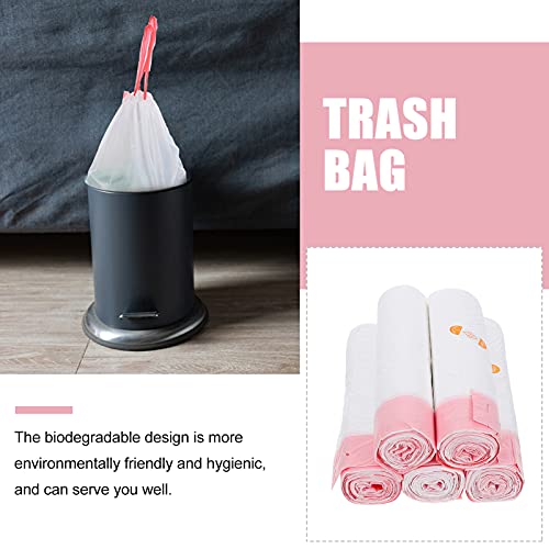 Cabilock 75pcs trash bag toilet waste bags dustbin rubbish bags toilet garbage bags large garbage bag wastebasket liners toilet bags for portable potty travel plastic white lawn drawstring - color: White