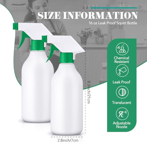 Tanlade 30 Pcs Plastic Spray Bottles 16 oz Leak Proof Squirt Bottle Refillable Empty Spray Water Mist Sprayer with Nozzles for Hair Essential Oil Cleaning Solutions Plants Pets(Green) - color: Green