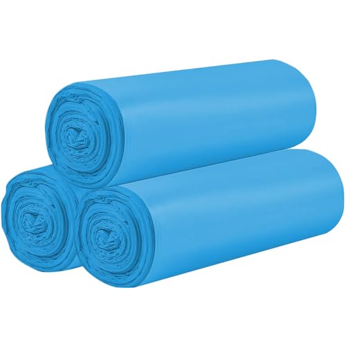 3 Rolls Small Trash Bags - 60 Counts Durable 4 Gallon Small Garbage Bags for home office kitchen Bathroom Bedroom Trash Can liners（Blue） - color: 60 Count Blue
