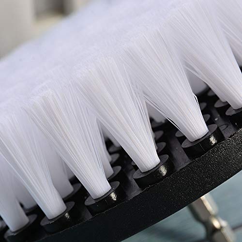 Wixine 1Pcs 5" White Drill Brush Attachment for Cleaning Carpet Leather and Upholstery Kit