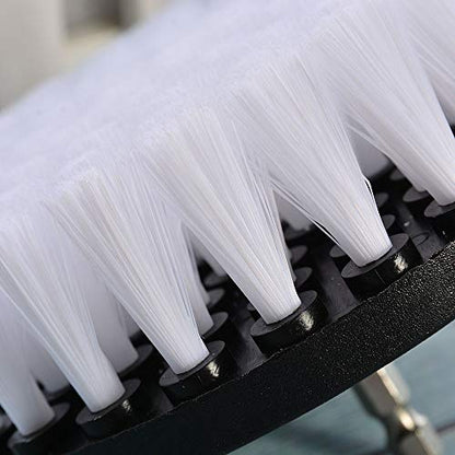Wixine 1Pcs 5" White Drill Brush Attachment for Cleaning Carpet Leather and Upholstery Kit