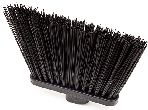 SPARTA Plastic Broom Head, Angled, Un-Flagged for Large Debris Indoor, Outdoor, Home, Restaurant, Lobby, Office, 12 Inches, Black - color: Black, size: Single Item