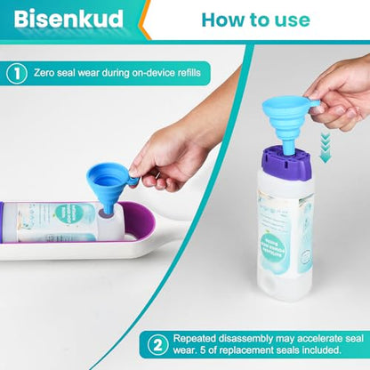 Refillable Bottle for Swiffer® Power Mop™, 720ML / 24 FL.OZ Reusable Solution Container, Leak-Resistant Lock, Use Any Liquid Cleaner